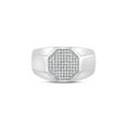 thumbnail image 2 of FB Jewels 10kt White Gold Womens Round Diamond Octagon Cluster Ring 1/4 Cttw, 2 of 4