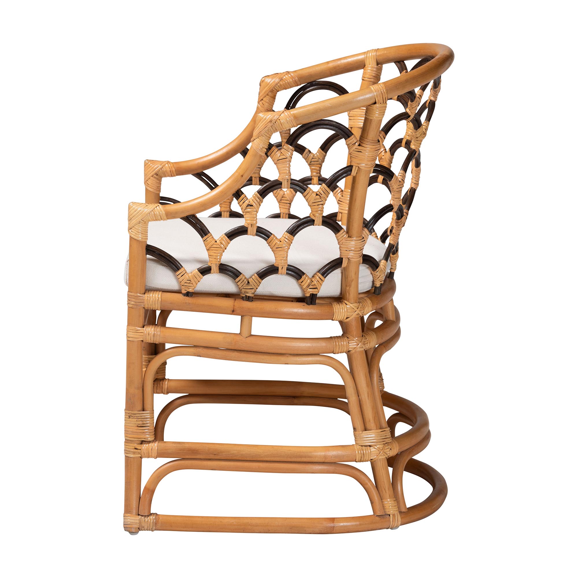 bali & pari Veneto Boho Dining Chair, Dining Height, Light Honey