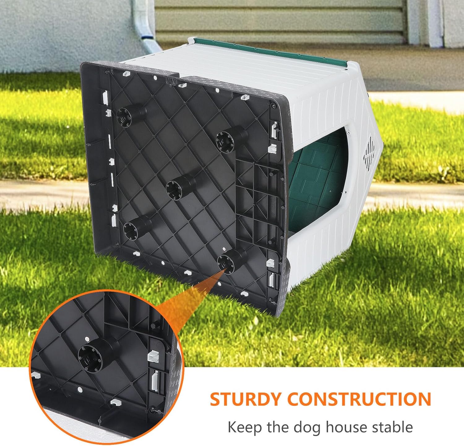 4 Colors Dog House Detachable Roof Designed for Medium or Small Sized Pets Yard