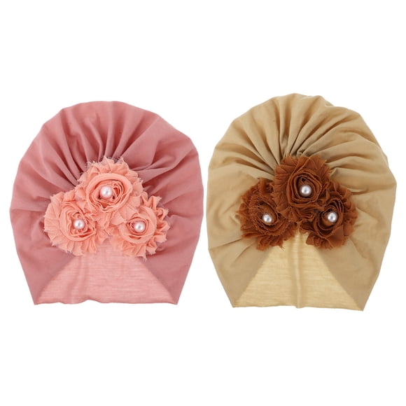 2 unids cómodos niños turbantes sombreros decorativos soft algodón sombreros encantador cabeza de cabeza