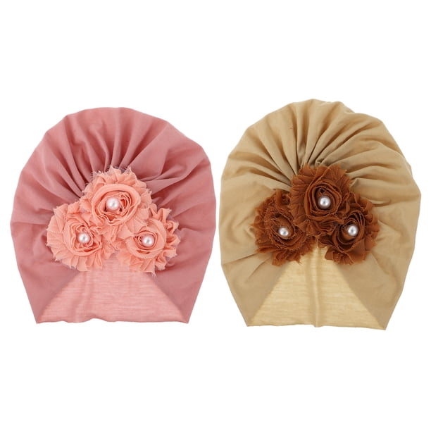 2 unids cómodos niños turbantes sombreros decorativos soft algodón sombreros encantador cabeza de cabeza