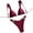 Red, variant on Cheeky Womens Bikini Set Triangle High Cut Green Bandage Comfortable Padded Bikini Sets Women Swimsuits S