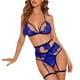 thumbnail image 1 of Gibobby Ropa interior mujer Conjunto De Lencería Erótica Cuello V Lencería erótica Sexy para Mujer, Vestido de Piel Sexy y Casual, Mujer Sexy(Azul, XXG), 1 of 5