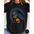 thumbnail image 2 of Golden Retriever Halloween T Shirt, Spooky Shadow Hand Vintage Tee, Frightened Dog Horror Graphic Top, 2 of 5