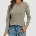 thumbnail image 4 of FAIWAD Long Sleeve Shirts for Women Crew Neck Ruched Slim Fitted Tops Casual Office Work Trendy Clothes, 4 of 8