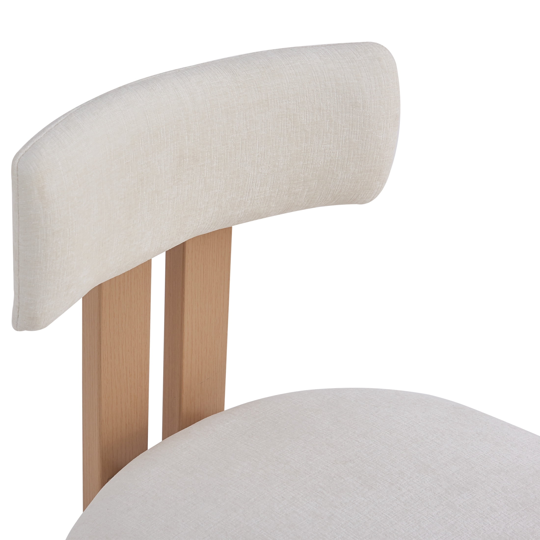 Christopher Knight Home 26.5" White Upholstery Counter Height Bar Stools, Natural Finish Metal Frame, Set of 2