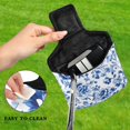 thumbnail image 4 of Haosy Blue and White Porcelain Floral Golf Mallet Putter Cover Strong Magnetic Leather Golf Club Headcover Closure, 4 of 7