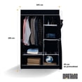 thumbnail image 3 of Closet Armable Ropero Pequeño de 2 Secciones Largo 105cm Negro 165*105*45cm Marthing Ropero Multifuncional Gran Capacidad para Mudanzas y Espacios Temporales Armario Portatil Facil de Armar, 3 of 10