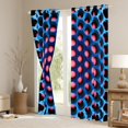 thumbnail image 3 of Light Pink Curtains & Drapes Navy Blue Geometric Honeycomb Blackout Curtains For Bedroom 42"Wx84"L,3D Abstract Geometry Window Curtains Stereoscopic Dense Hole Window Treatments 2 Panels, 3 of 6