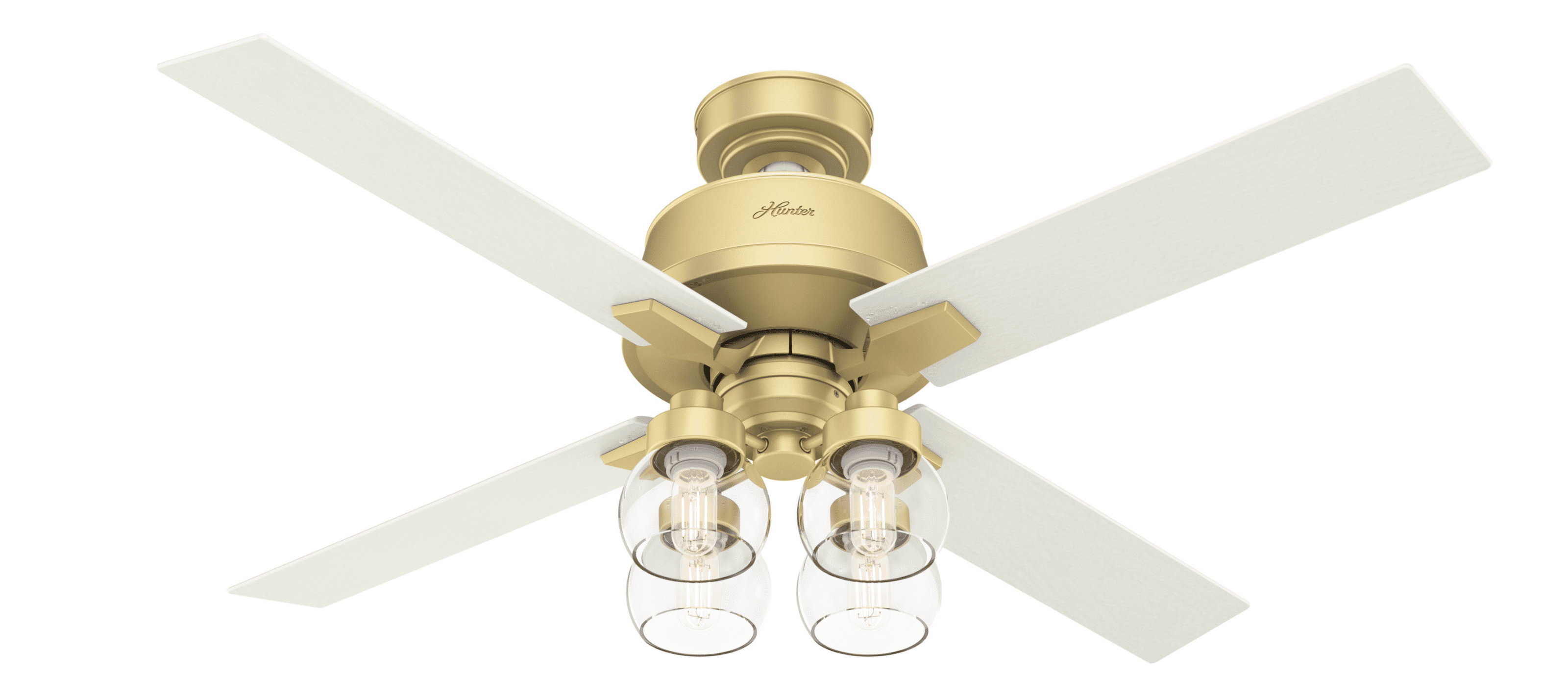 Photo 1 of 52in Vivien Ceiling Fan in Painted Brass with LED Light Kit
