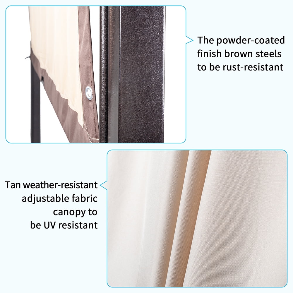 Aimee Lii 141"x111" Canopy Tent Awnings for Decks, Backyard Canopy Gazebo, Awnings for Patio Waterproof