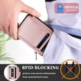 thumbnail image 4 of SaniMore for Samsung Galaxy S22 Plus PU Leather Case, Zipper Purse RFID Blocking 4 Card Slots Removeable Wrist Strap Protective Handbag Flip Cover Stylish Shockproof for Girls Women, Rosegold, 4 of 8