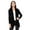 Black, variant on Moa Collection Women's Solid Casual Comfy Long Sleeve Drape Open Front Cardigan Jacket