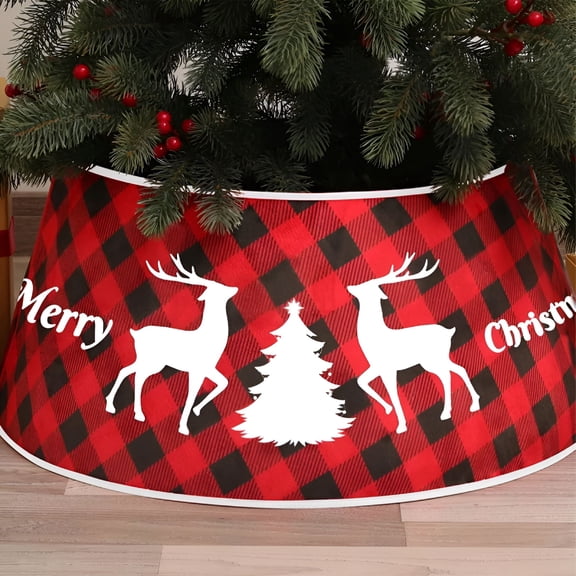 LAMIRO Christmas Tree Collar for Holiday Tree Ornaments Christmas Tree Skirts Small Christmas Tree Skirt Silver Color 22