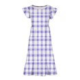thumbnail image 3 of RXIRUCGD 2025 Vêtements d'Été pour Enfants Filles Robe Imprimée à Fleurs Manches Courtes Poches à Volants Col Rond pour Enfants, 3 of 5