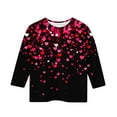 thumbnail image 4 of Blusas y camisas de manga larga con cuello redondo y estampado infantil, manga 3/4/cuello redondo tres cuartos, camisa y top para niños, top de poliéster para niños, 4 of 5