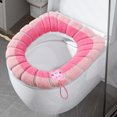 thumbnail image 4 of Commode Cushion Household Seasons Toilet Seat Thickened With Handle Winter Toilet Ring Washable Sets Wear Knitted Toilet Seat, 4 of 6