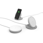 TYLT Crest | 10W Convertible Fast Wireless Charging Pad Compatible with Samsung, Apple, AirPods, and other Android Qi Devices, Portable Phone Charger Stand | White