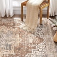 thumbnail image 5 of Toyoso 6x9 Area Rug Living Room Rugs - Washable Soft Polyester Vintage Medallion Distressed Rug, Non-Slip Boho Farmhouse Large Thin Indoor Carpet for Dining Room Home Office - Rust Tan, 5 of 9