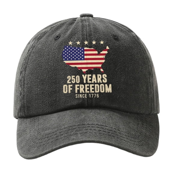 250th Year Of Freedom Anniversary Cap,22x23.6" Adjustable Baseball Cap,U.S Establish 250th Anniversary Hat With Red White Blue Flat Map,Years Freedoms 1776-2026 Souvenir Hat for Men Womens