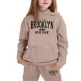 thumbnail image 4 of Toddler Girls Outfits Sets Winter Hoodie Joggers Comfy Casual Kids Print Cute Girls Fall Clothes Khaki Size 4-5T, 4 of 4