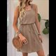 thumbnail image 4 of Vestido Mini con Cordón Texturizado y Calado para Mujer, Color Caqui M, 4 of 9