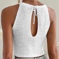 thumbnail image 5 of Timegard Womens Tank Tops Eyelet Halter Neck Sleeveless Keyhole Back Top Solid Color Fashion Blouses, 5 of 5