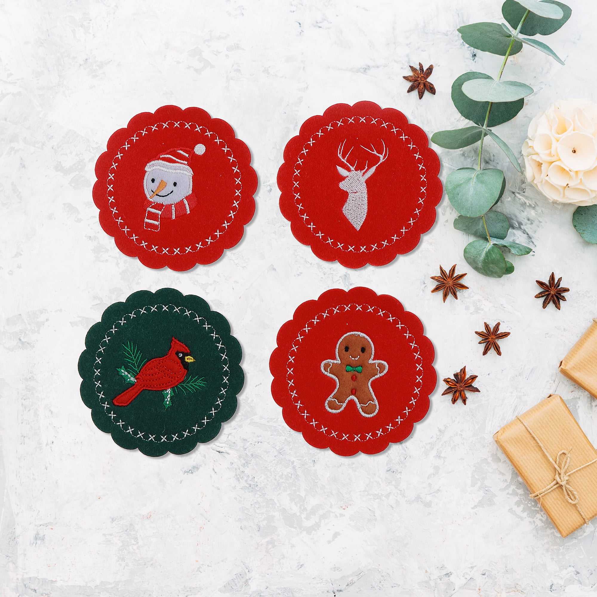 Felt Coaster (Set Of 4) (Asstd)