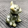 thumbnail image 3 of K-KED Natural French Bulldog Carved Quartz Crystal Puppy Gemstone Mini Puppy Ornament-Labradorite Quartz, 3 of 6