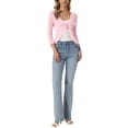 thumbnail image 2 of INSPIRE CHIC Tie Front Shrug Sweater for Women Crop Cardigan Knit 3/4 Sleeve Open Front Casual Elegant Cardigans XL Light Pink, 2 of 6