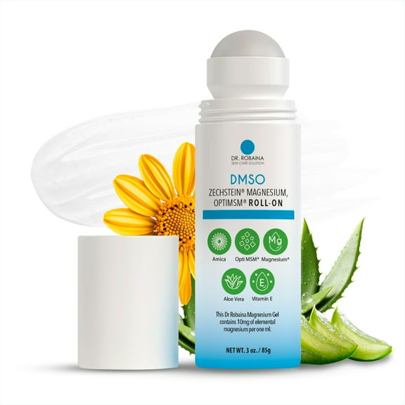Dr. Robaina DMSO Roll-On, Magnesium & Arnica Blend, Non-Greasy Topical Formula, 3 oz