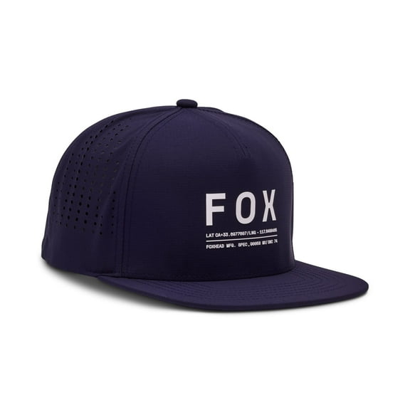 Fox Racing Mens Tech TruDri Snapback Flat Brim Cap ~ Non Stop midnight blue