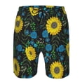 thumbnail image 3 of Balery Sunflowers And Blue Flower Traje de Baño Estilo Hawaiano para Hombre, Shorts de Secado Rápido con Bolsillos-3X-Large, 3 of 6