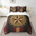 thumbnail image 2 of Western 7Pcs Comforter Set Full Size,Cowboy Stars Bedding Set Teens Adult Women,Vintage Black Red Ombre Print Fitted Flat Sheet Southwest Tribal 2 Throw Pillow Covers,2 Pillowcases, 2 of 5
