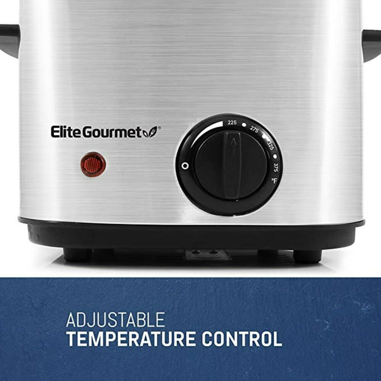 Elite Gourmet EDF-3500 Maxi-Matic 3.5 Quart Deep Fryer, Stainless Steel