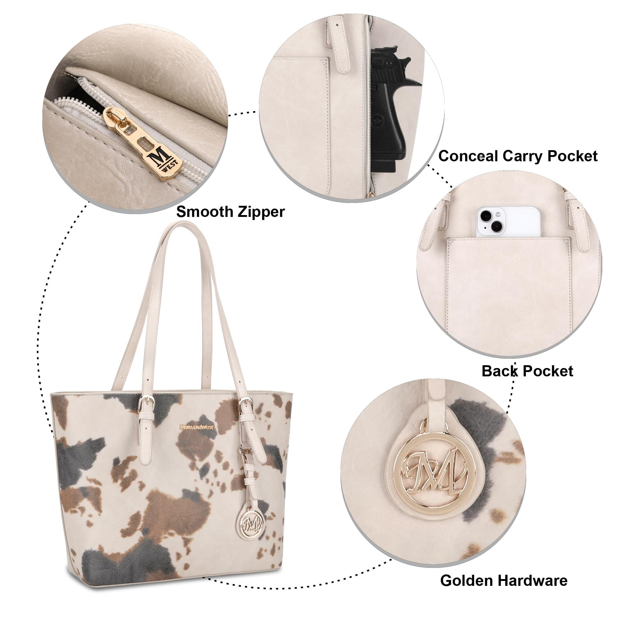 Montana West Purses for Women Tote Bag 3Pcs Set Leopard Print Satchel Handbags