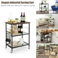 thumbnail image 6 of Gymax 3-Tier Kitchen Serving Cart Utility Standing Microwave Rack w/ Hooks, 6 of 10