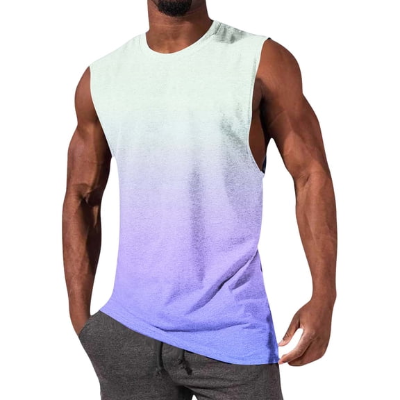 Jaunzuar Sleeveless Shirts for Men Summer Crew Neck Muscle Tank Tops Casual Everyday Wear Workout Shirts, S-2XL