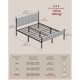 thumbnail image 3 of Queen Size Upholstered Bed Frame with Footboard, 1100 lb Capacity, Steel Slats, No Box Spring, Easy Assembly, Modern Minimalist, Dove Gray, 3 of 6