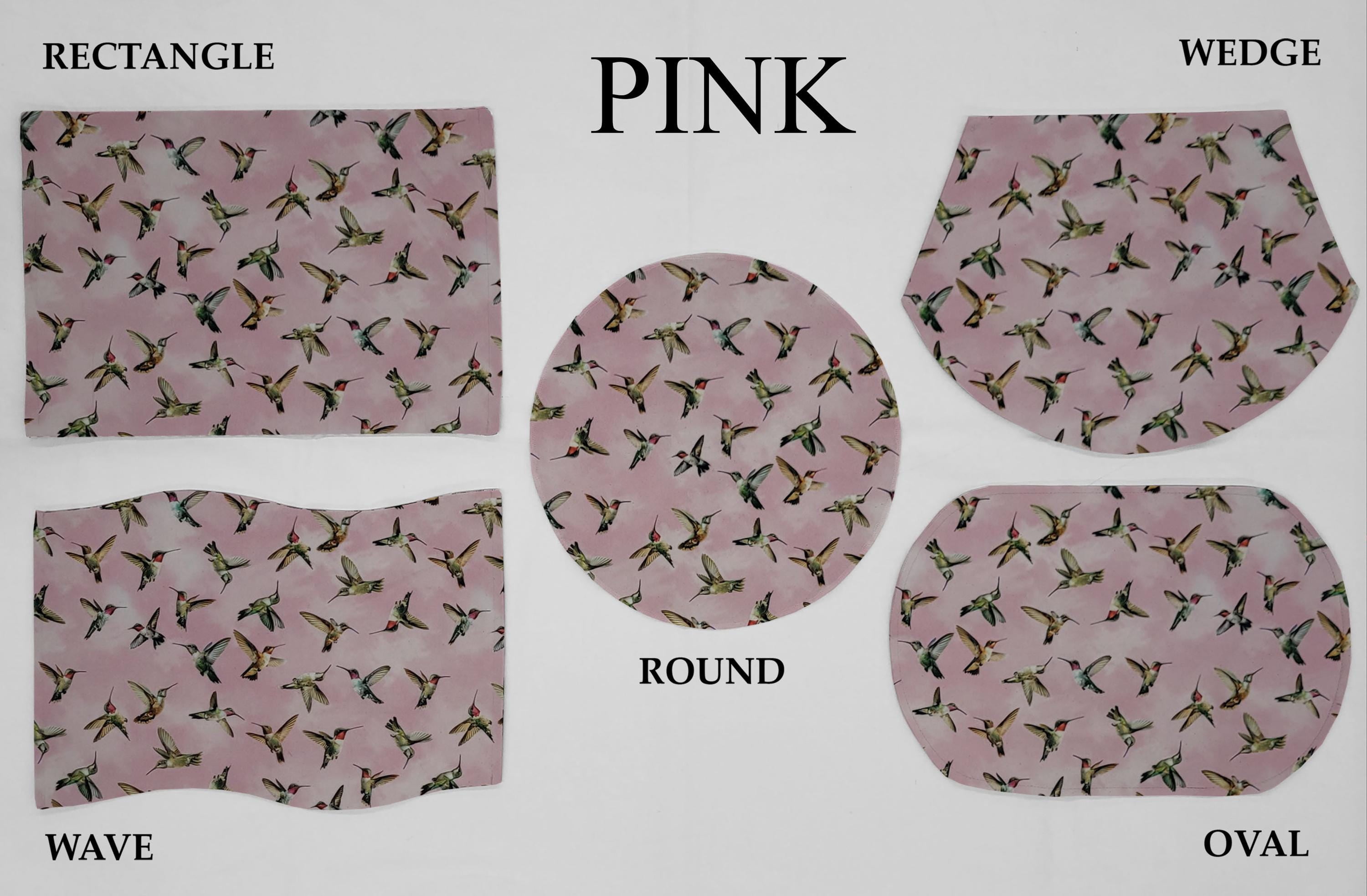 Hummingbirds Placemats by Penny's Needful Things (Rectangle - Set of 2) (Pink)