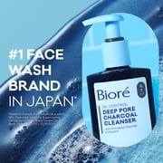 Biore Deep Pore Charcoal Daily Face Wash Care for Dirt & Makeup Removal, for Skin Care, 11.45 fl oz
