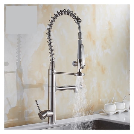 Kitchen Faucet Chrome Brass Tall Kitchen Faucet Mixer Sink Faucet Pull Out Spray Single Handle Swivel Spout Mixer Taps ,Effortless Installation