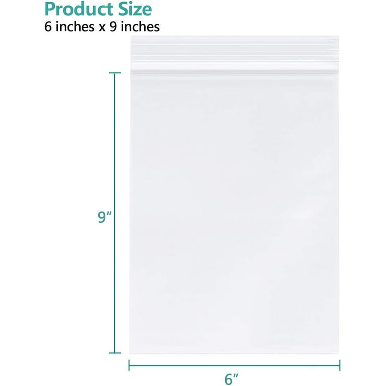 1000 Clear Plastic Zip Lock Bags Heavy Duty 6x9 inch Resealable