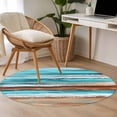 thumbnail image 5 of Round Area Rug 4ft, Abstract Gradient Beach Scene Non-Shedding Washable Area Rug, Turquoise Sea Wave Sandbeach Non Slip Low-Profile Circle Rugs for Living Room, Bedroom Dining Room, 5 of 9