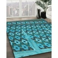 thumbnail image 3 of Ahgly Company Machine Washable Indoor Square Transitional Blue Jay Blue Area Rugs, 7' Square, 3 of 7