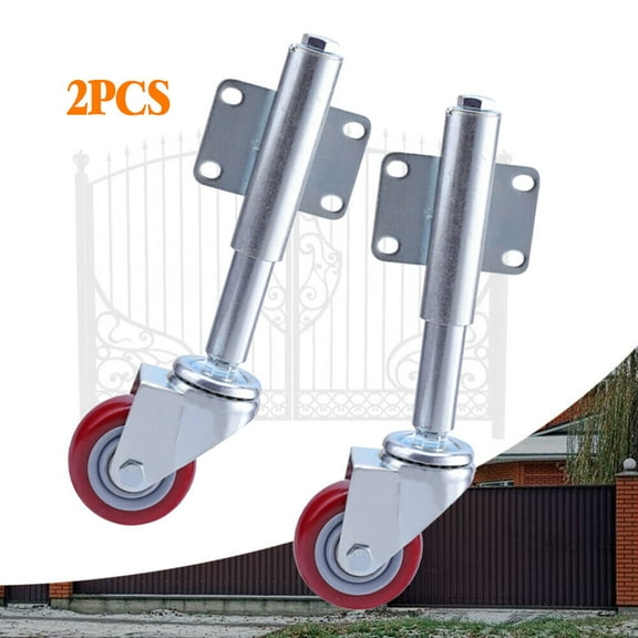 2Pack Metal Gate Wheel Heavy Duty Flat with Spring Loaded Swivel Caster 220lbs