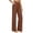 Coffee, variant on Women's Casual Straight Leg Yoga Pants, Solid Color High Waisted Tummy Control Elastic Waist Pants, Loose Fit Cotton Linen Blend Versatile Trousers for Daily Wear Khaki S