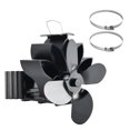 thumbnail image 3 of Ventilador de estufa de leña, alimentado por calor, no eléctrico, distribución de calor en forma de loto, tubo de humos silencioso de 4 aspas para colgar, 3 of 8
