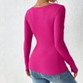 thumbnail image 4 of HVOBTTY Womens Tops, Long Sleeve Shirts for Women， Fashion Women's Summer Long Sleeve Round-Neck Comfy Regular Tank Tops Hot Pink S, 4 of 4