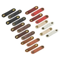 Uxcell Leather Cable Straps Cord Organizer Cable Ties Portable Cable Management, 5 Colors, Pack of 20